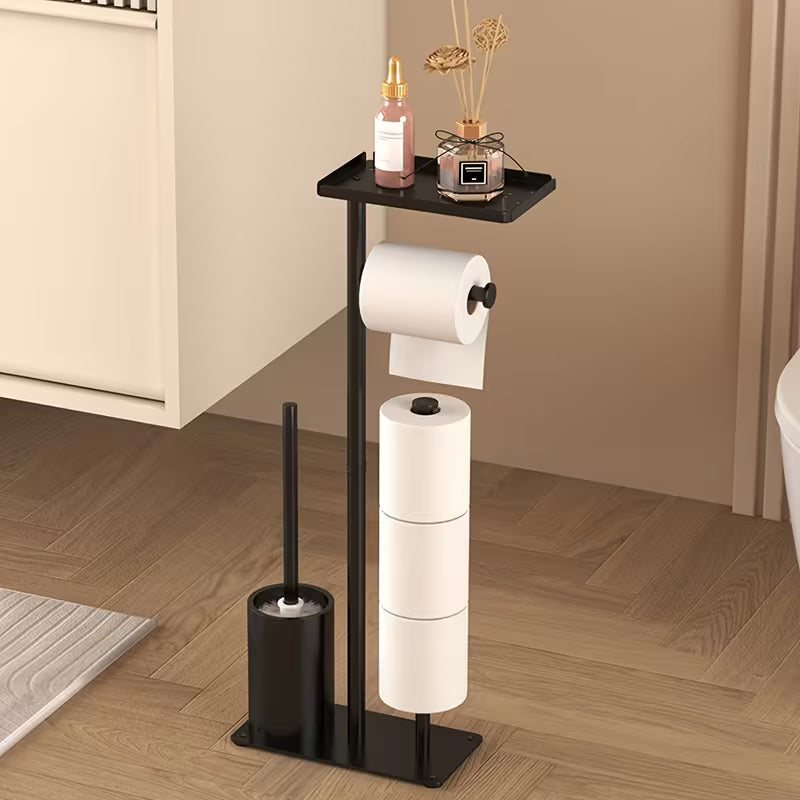 1pc freestanding toilet paper holder with storage self wrought bathroom accessory for tissues rolls toilet paper dispenser living room christmas halloween gift decoration christmas decorative storage for toilet paper or tissues