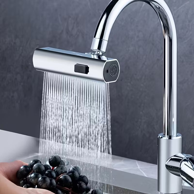 1 modern kitchen faucet aerator 3 in 1 360 rotating waterfall spout water saving aerator with flow polished surface pressure enhancing extension rod splash proof nozzle suitable for rv kitchens and kitchen sinks 0