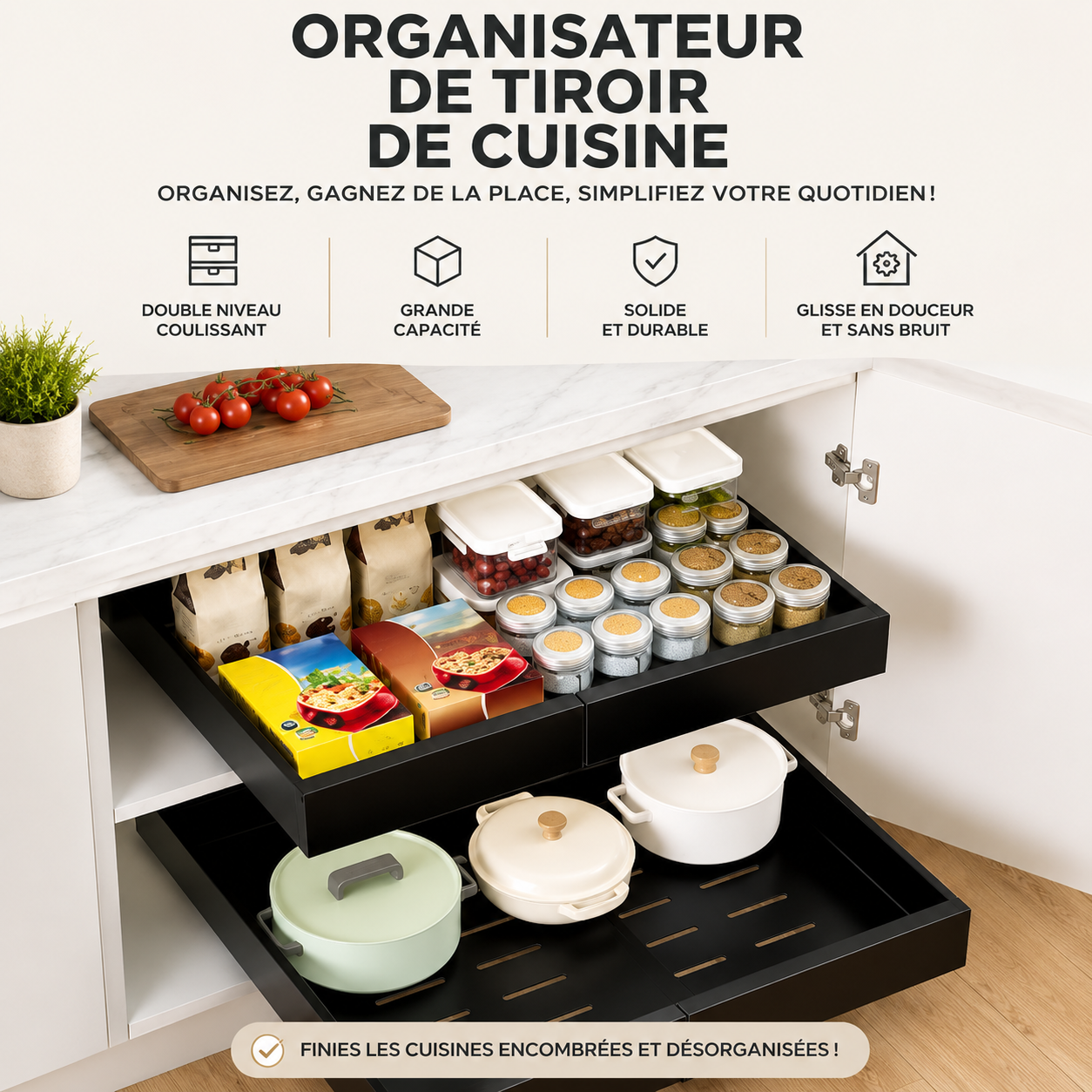 Tiroir Coulissant Extensible Sans Perçage