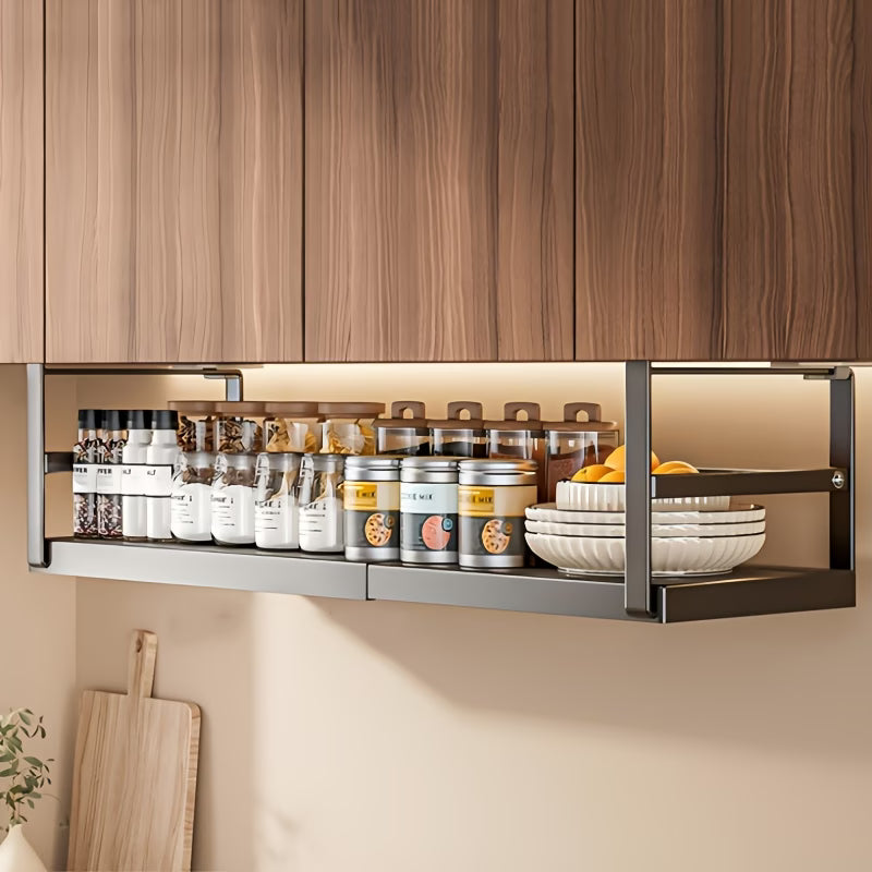 panier de rangement suspendu sous étagère, panier extensible pour placard, organisateur coulissant robuste pour buanderie, étagères flottantes et chaussures 0