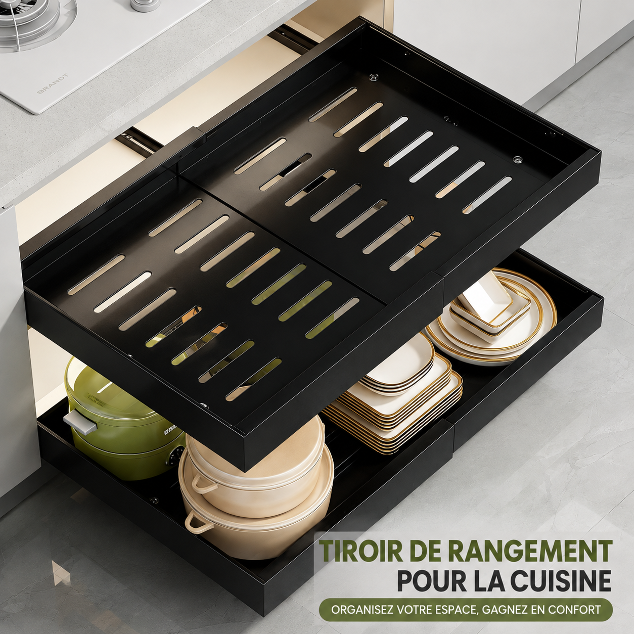Tiroir Coulissant Extensible Sans Perçage