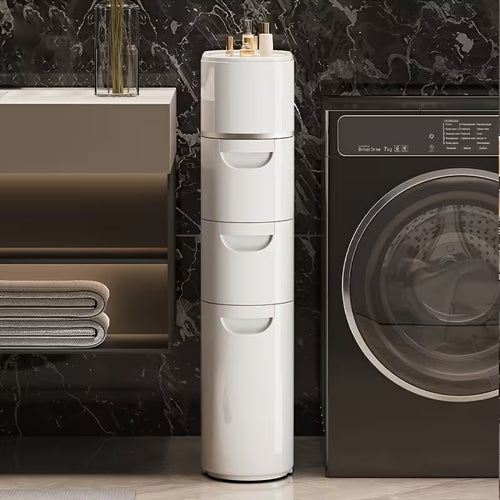 4 layer white slit pull out cabinet used to put paper towels multi functional household bathroom racks shower supplies lockers used in bathrooms kitchens living rooms and a for household storage