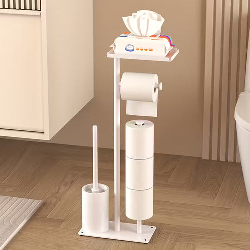 1pc freestanding toilet paper holder with storage self wrought bathroom accessory for tissues rolls toilet paper dispenser living room christmas halloween gift decoration christmas decorative storage for toilet paper or tissues