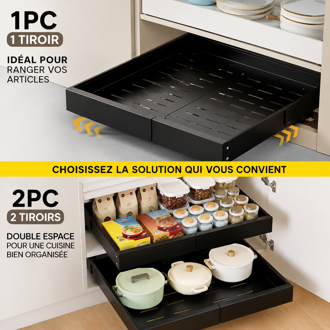 Tiroir Coulissant Extensible Sans Perçage