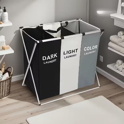 Panier à Linge Tri Sélectif 3 Compartiments