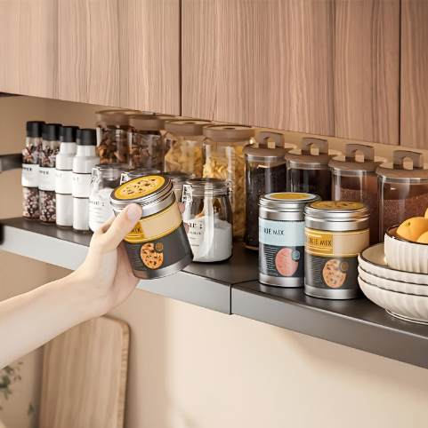 Étagère Suspendue Extensible — Rangement Cuisine Gain de Place