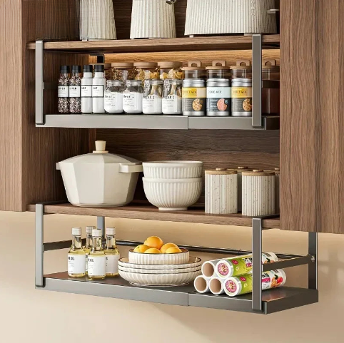 Étagère Suspendue Extensible — Rangement Cuisine Gain de Place