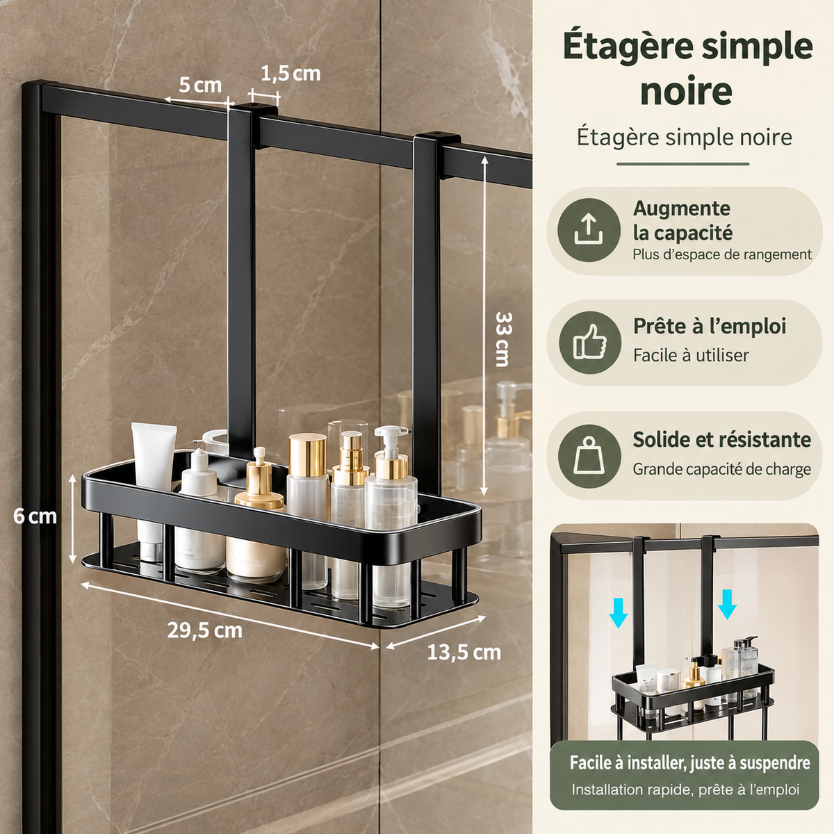 Étagère de Douche à Suspendre