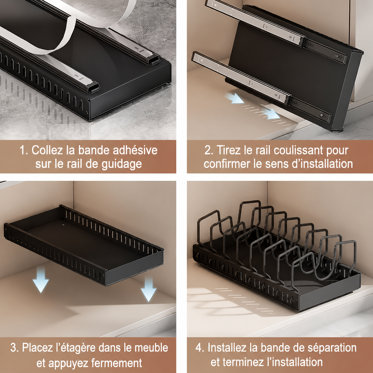 Lot 2 Organisateurs Coulissants Couvercles