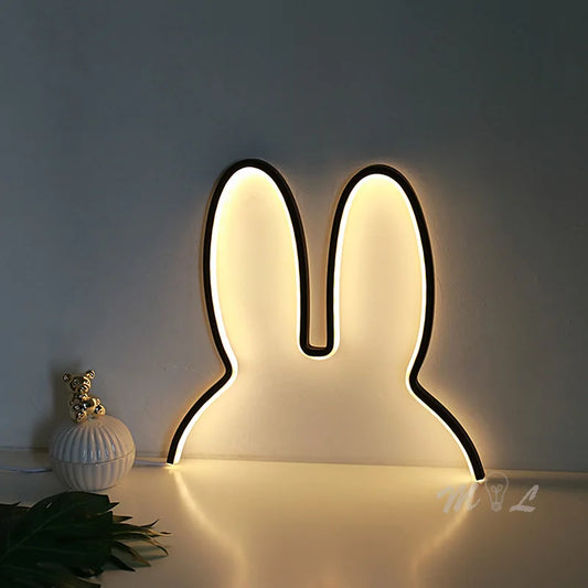 Rabbit Led Night Light, Modern USB Desk Lamp for Children's Kid Room