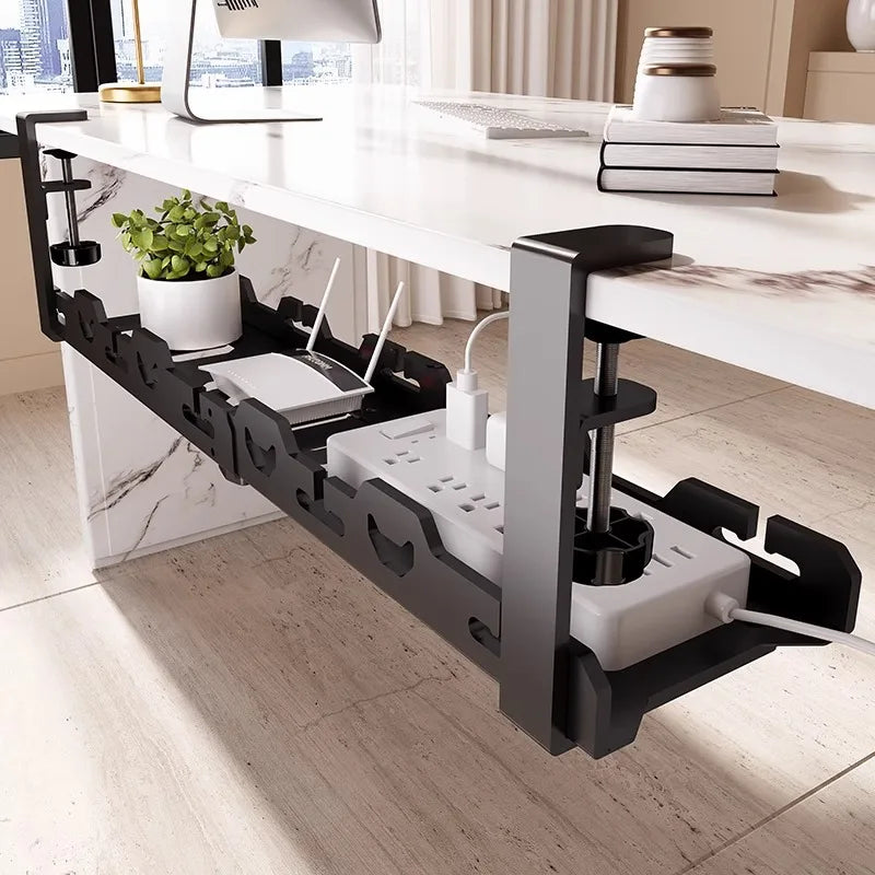 Rangement Sous Bureau Télescopique avec Gestion Câbles