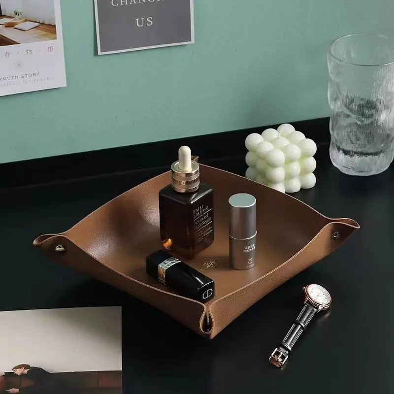 Plateau Organisateur Décoratif en Cuir