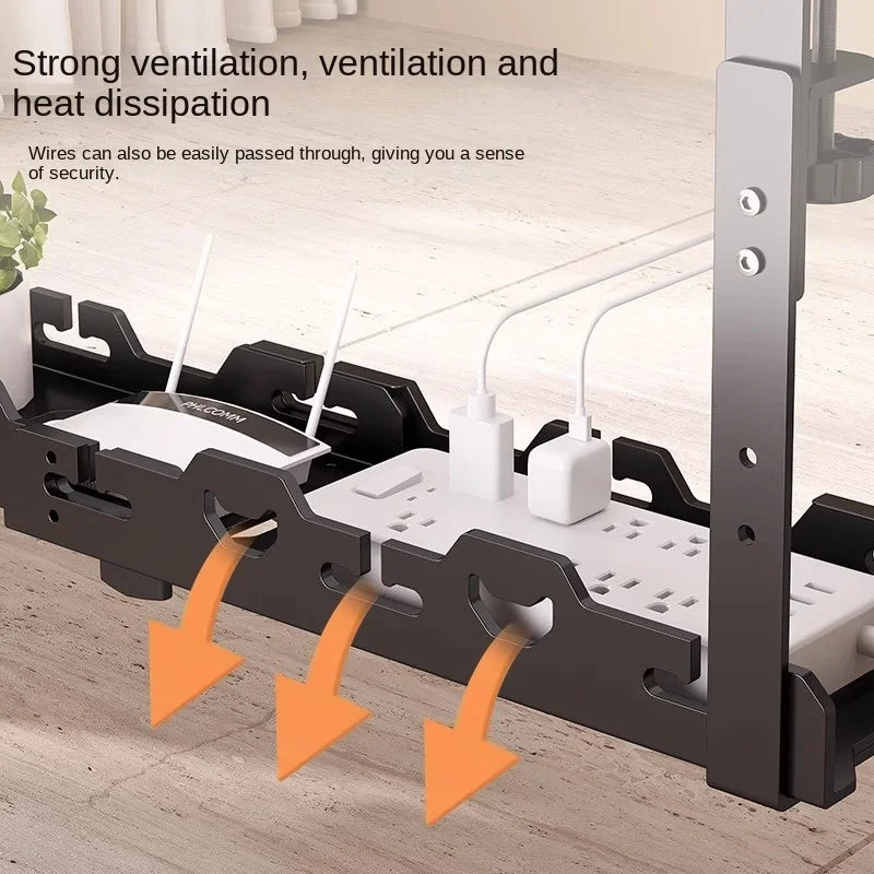 Rangement Sous Bureau Télescopique avec Gestion Câbles