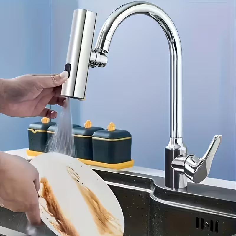 1 modern kitchen faucet aerator 3 in 1 360 rotating waterfall spout water saving aerator with flow polished surface pressure enhancing extension rod splash proof nozzle suitable for rv kitchens and kitchen sinks 8