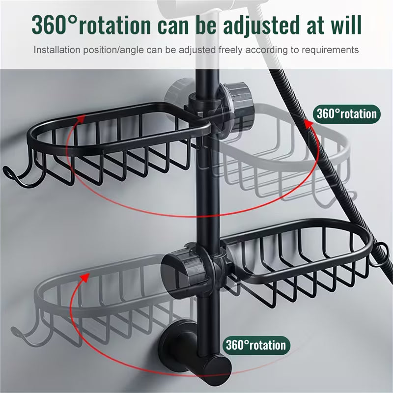 a set of two multifunctional shower storage racks made of designed for bathroom organization come with hanging ropes are lightweight and no electricity making them ideal for saving space in 2