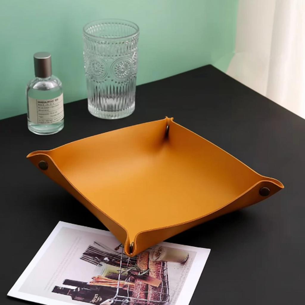 Plateau Organisateur Décoratif en Cuir
