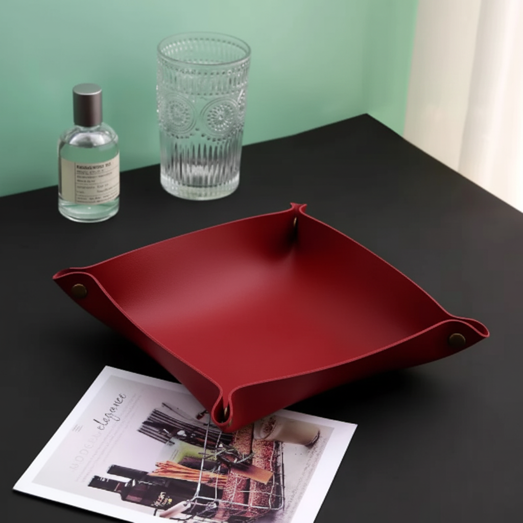 Plateau Organisateur Décoratif en Cuir