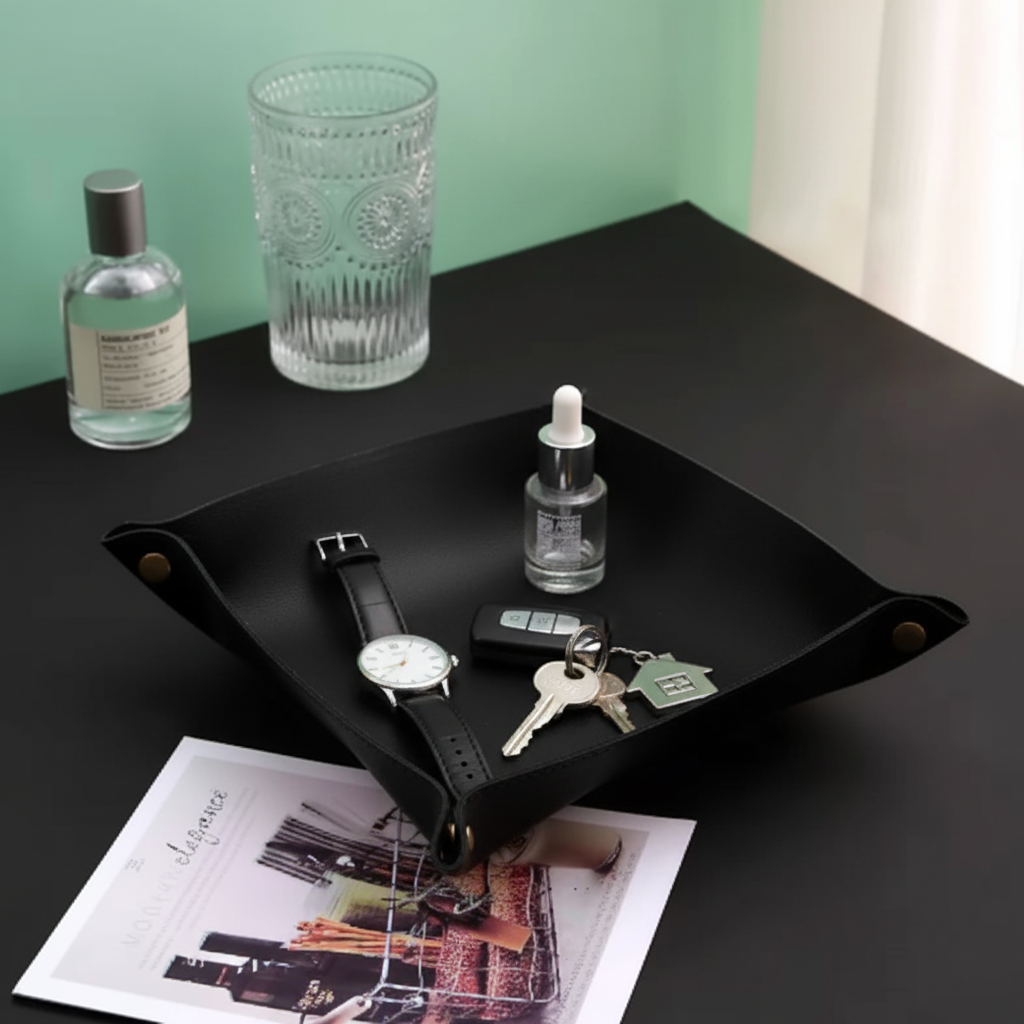Plateau Organisateur Décoratif en Cuir