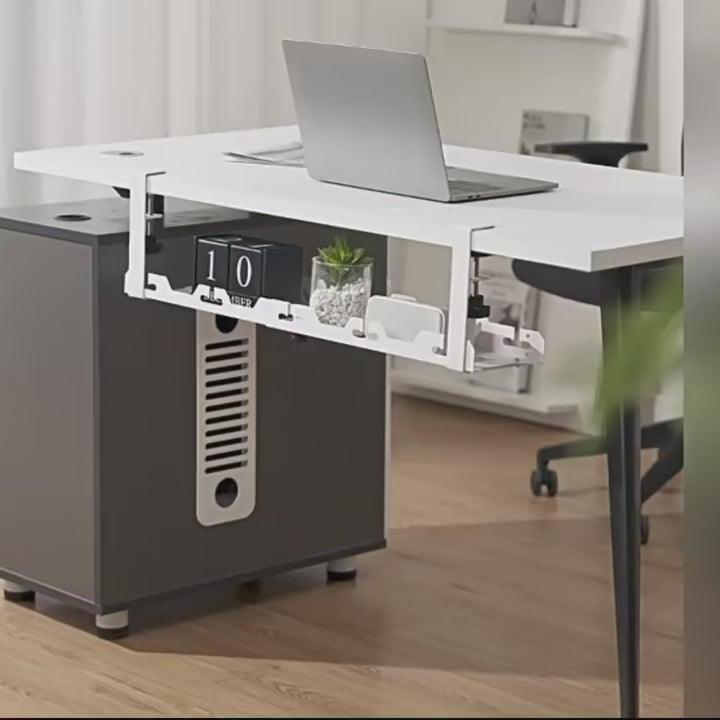 Rangement Sous Bureau Télescopique avec Gestion Câbles