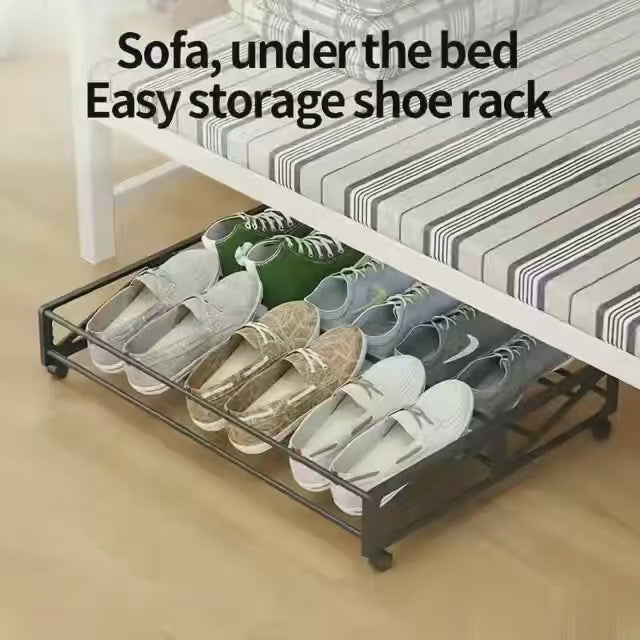 Rack Sous Lit à Roulettes — Rangement Chaussures