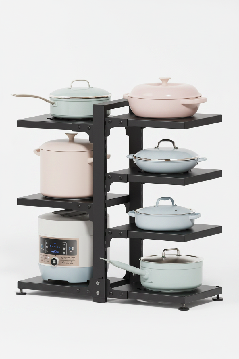 Rack À Casseroles Réglable 4 Niveaux