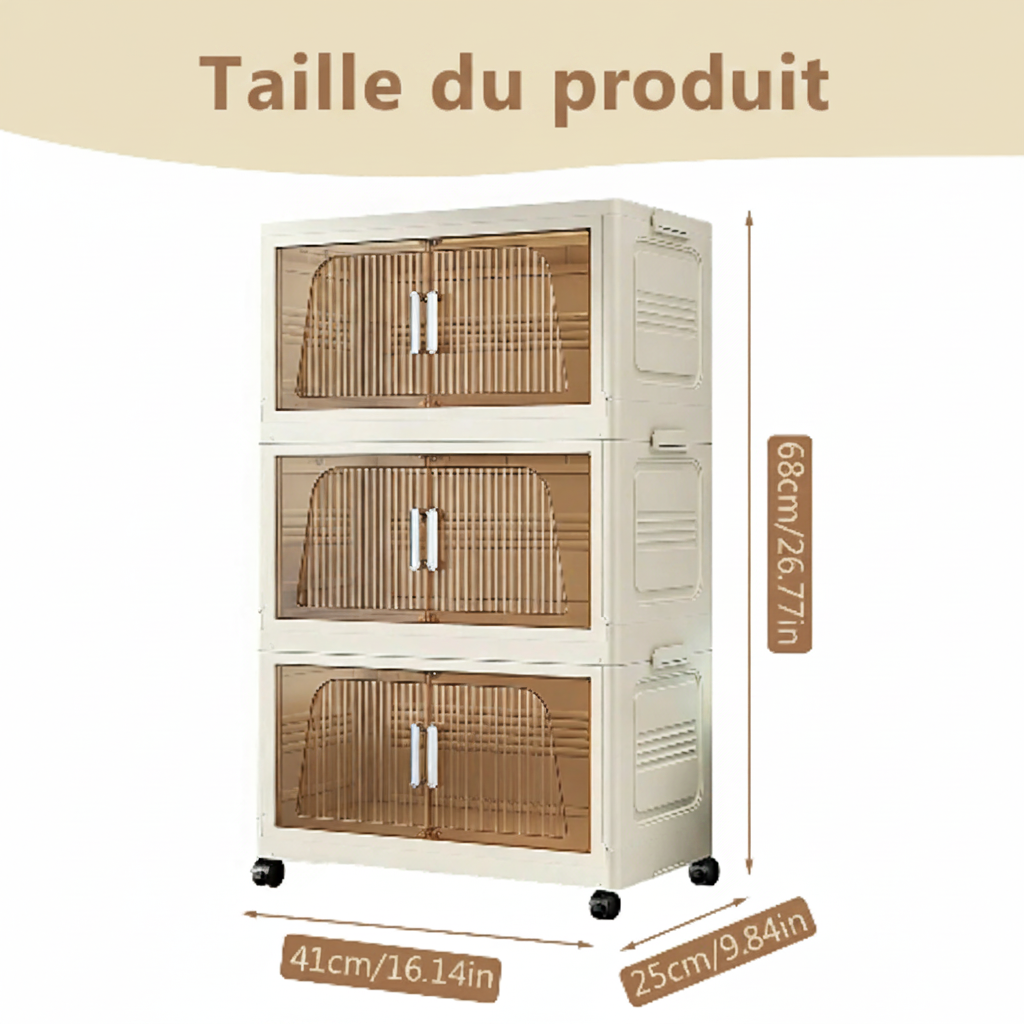 Armoire Pliable Empilable à Roulettes